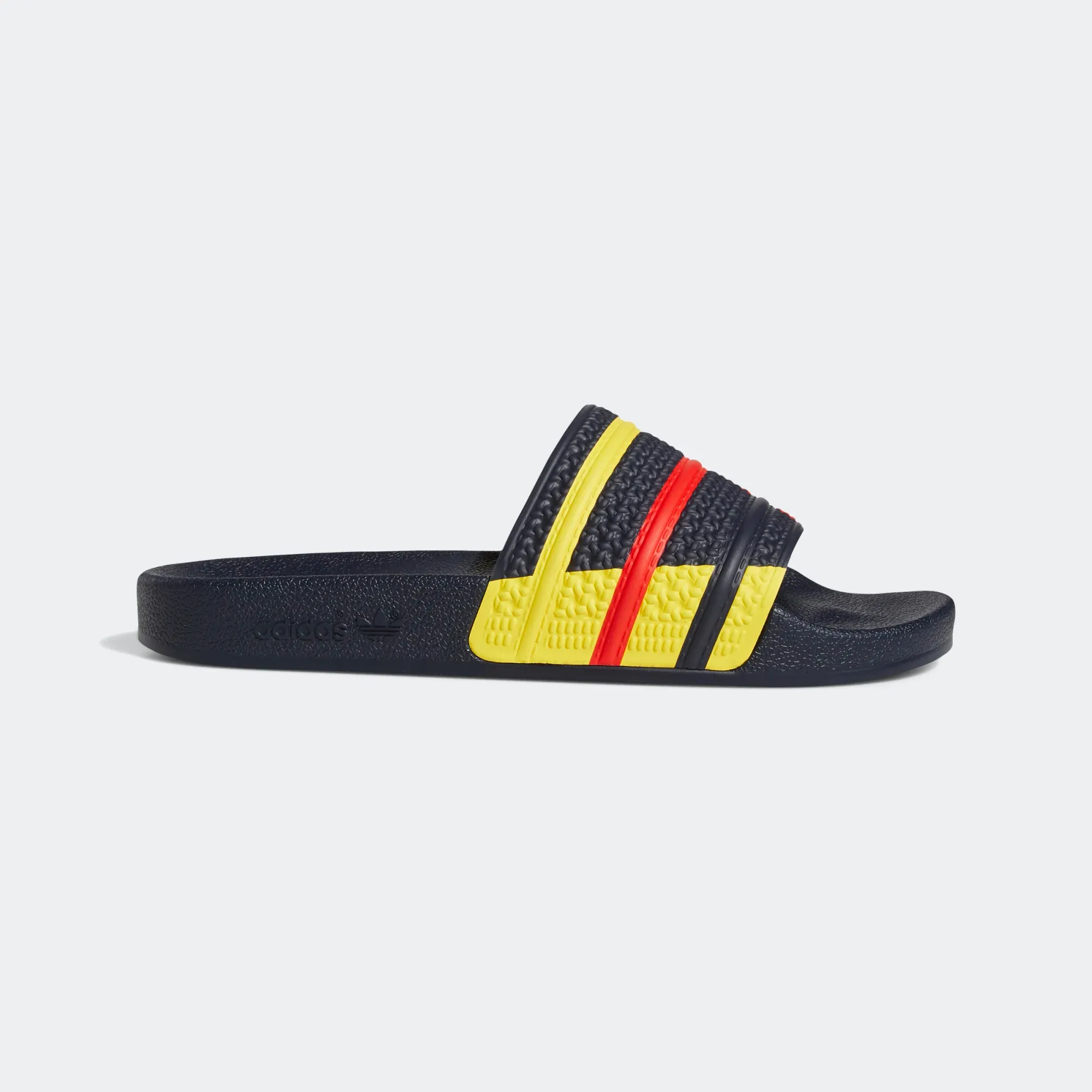 Adidas Men's Adilette Slides - Legend Ink / Red / Yellow