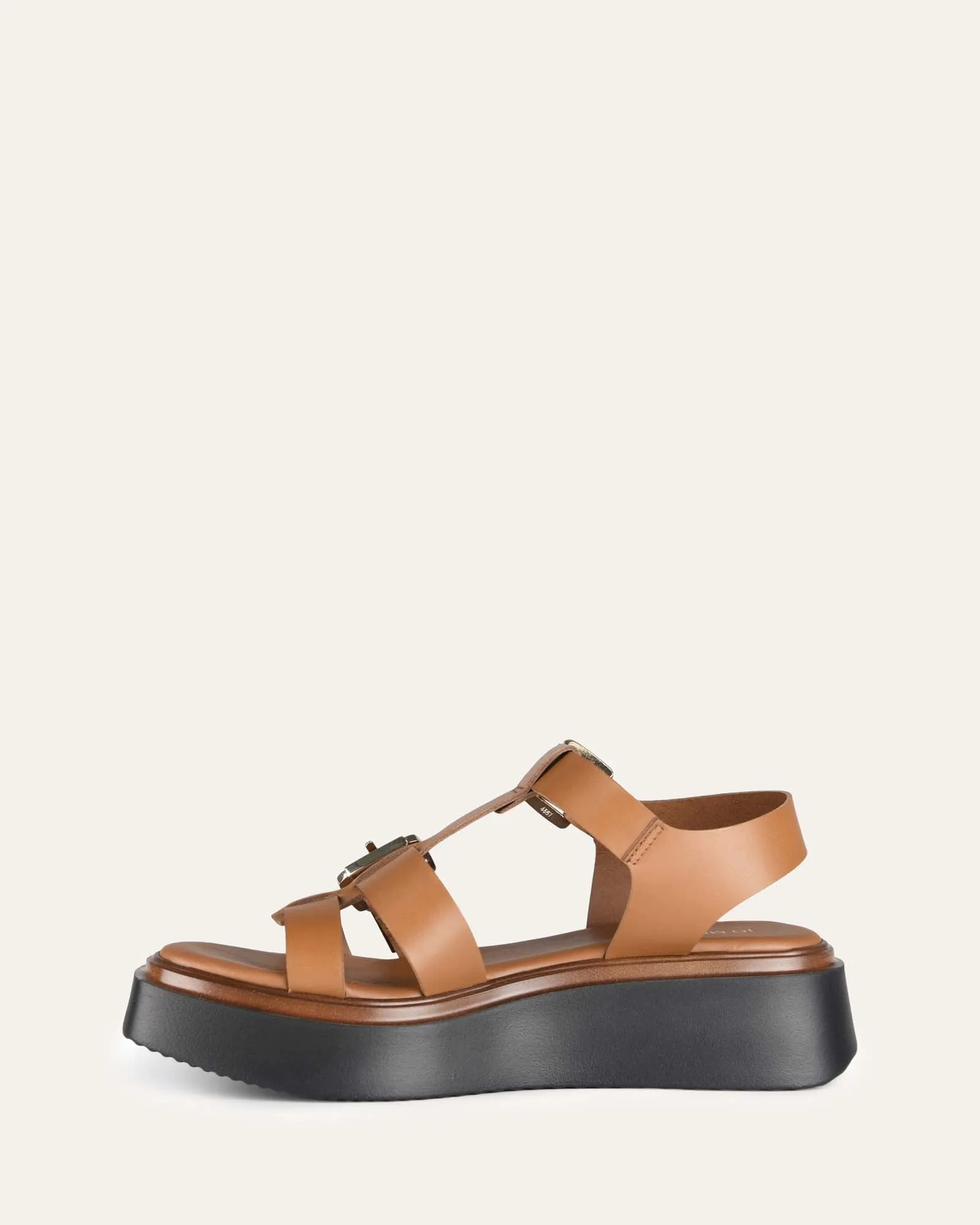 ANGELINA FLAT SANDALS TAN LEATHER