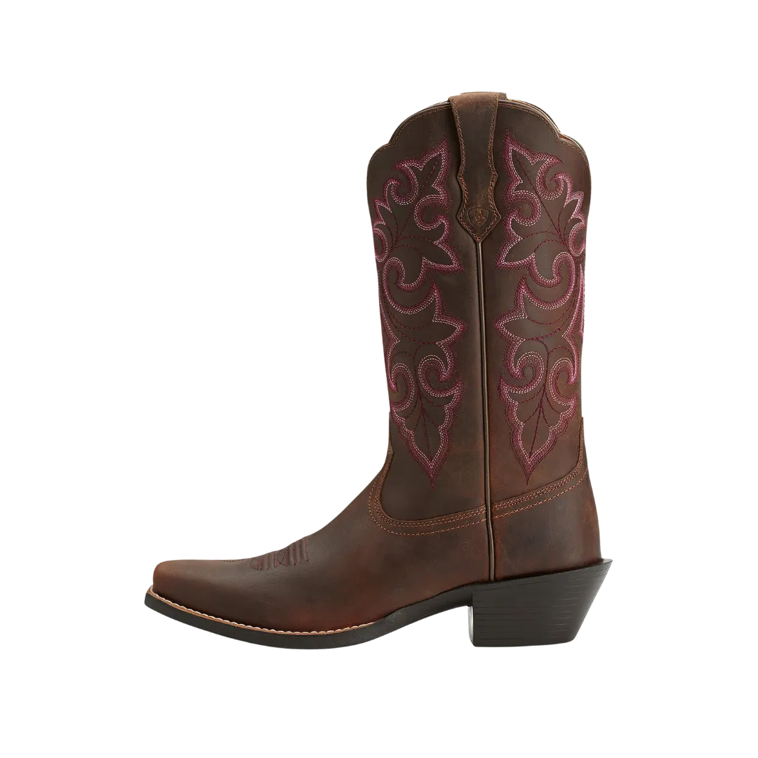 Ariat Women's Round Up Square Toe Western Brown Boots