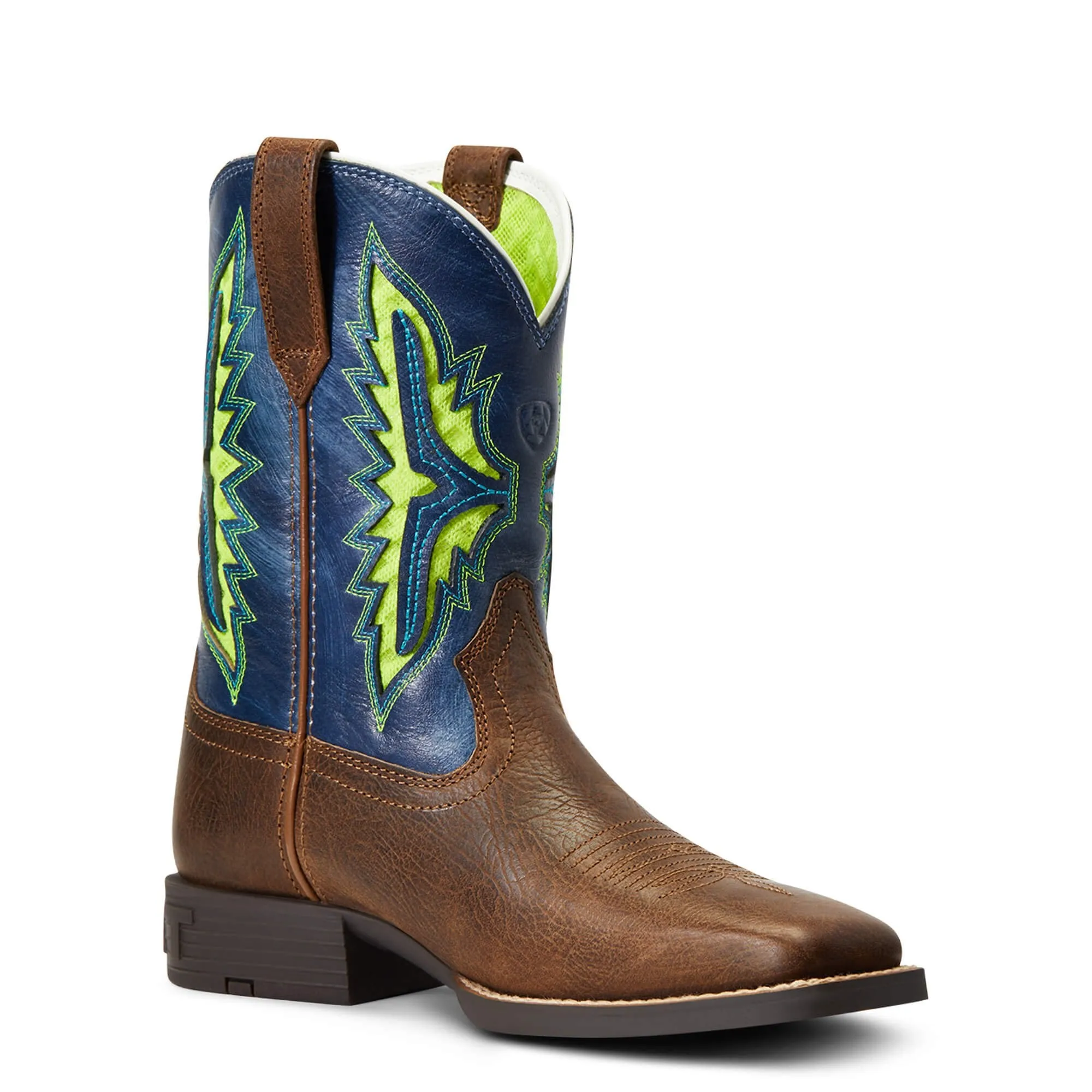 Ariat Youth Koel Venttek Western Boot, Rowdy Rust/Daring Indigo