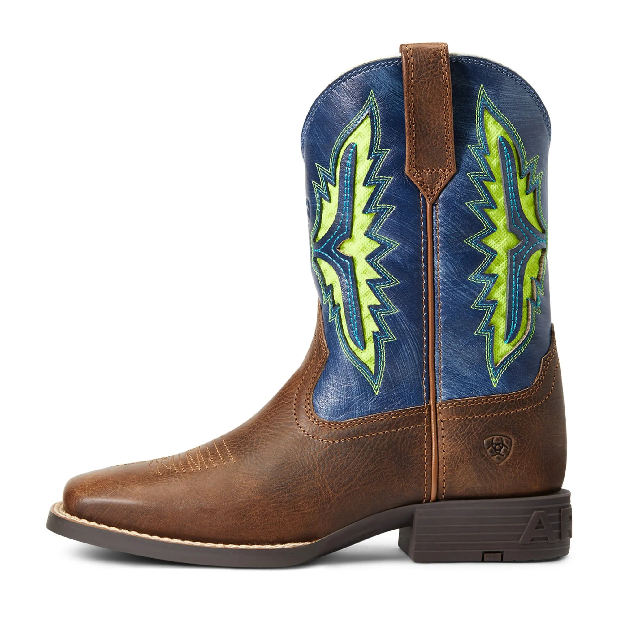 Ariat Youth Koel Venttek Western Boot, Rowdy Rust/Daring Indigo