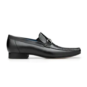 Belvedere Bruno in Black Genuine Ostrich Leg and Italian Calf Loafers