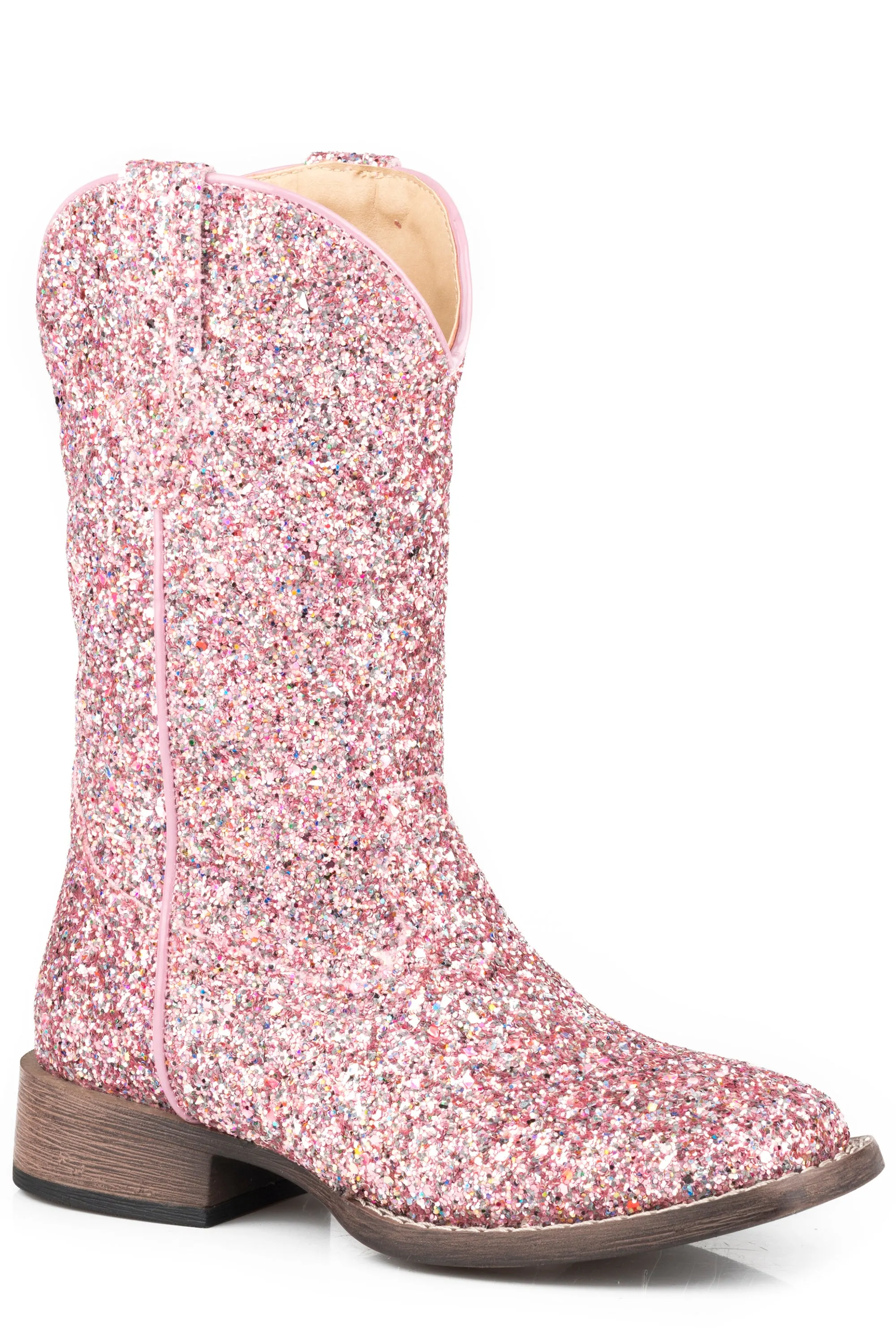 BIG GIRLS PINK MULTI GLITTER VAMP