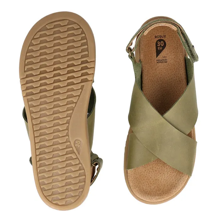 Bobux Kid  Plus Glide Sea Kelp Green Open Toe Sandal 851103