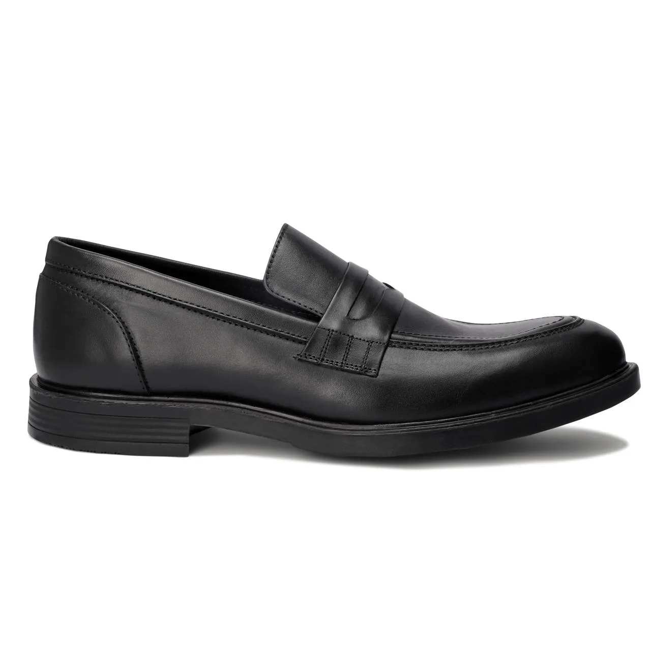 Brio Men's Penny Loafer Real Leather Shoes- Black