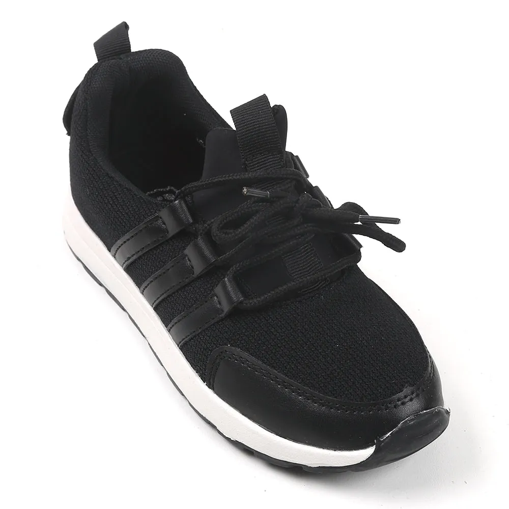 Casual Lace Up Sneakers For Boys - Black