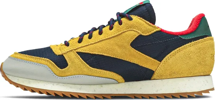 Classic leather ripple altered 'yellow navy' Reebok sneakers, yellow