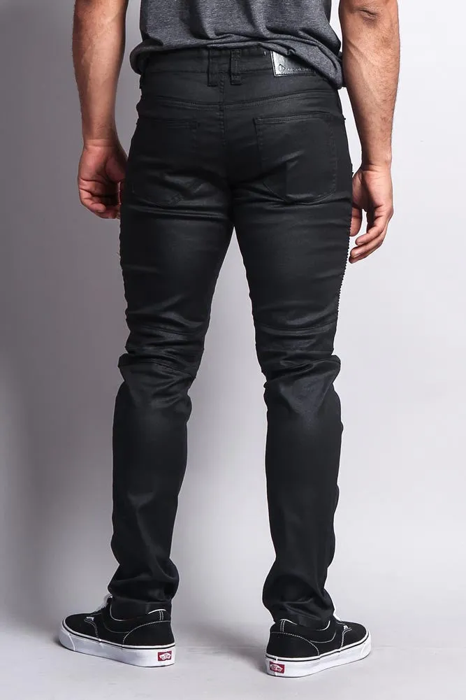 Coated Biker Jeans