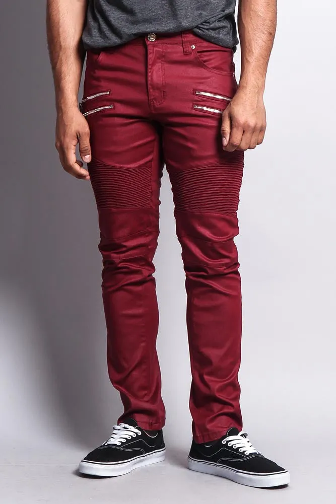 Coated Biker Jeans