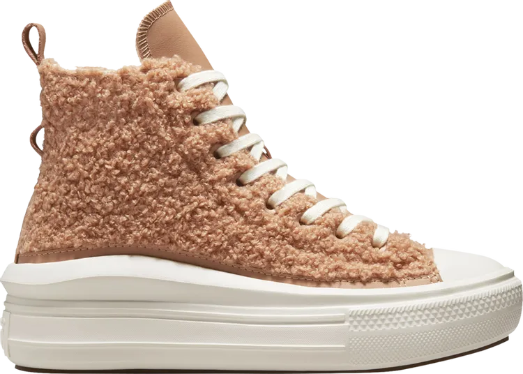 Converse Wmns Chuck Taylor All Star Move Platform High Sherpa Sneakers - Champagne Tan, Tan