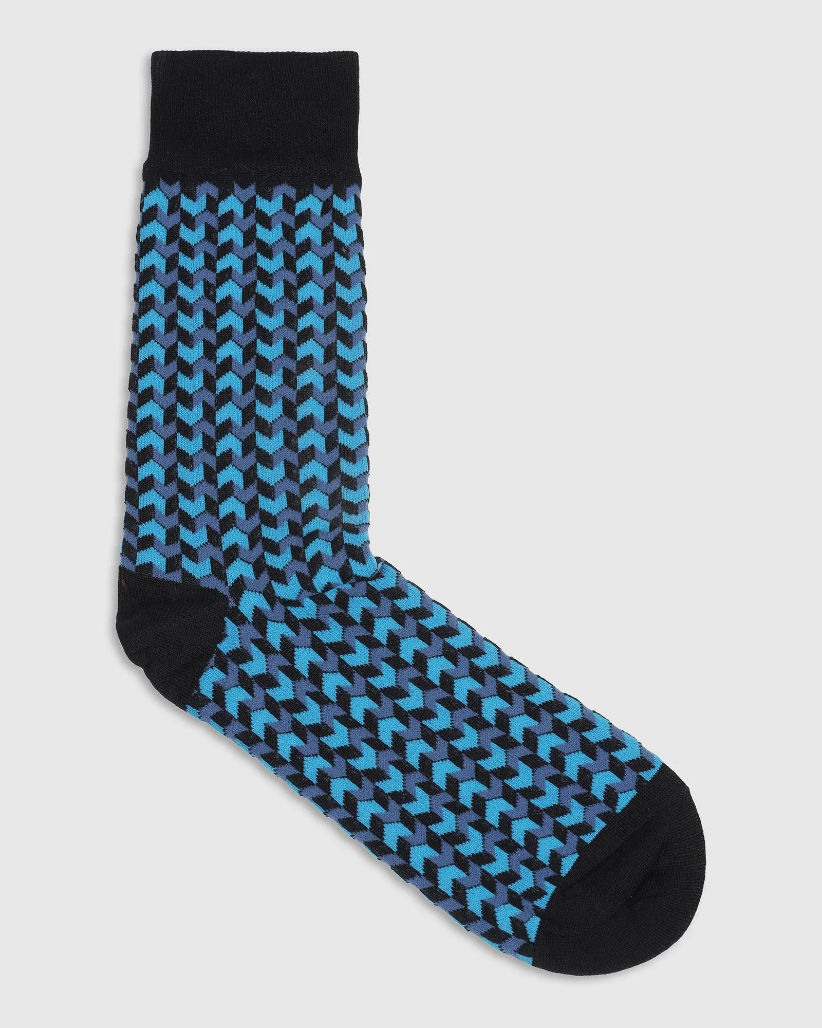 Cotton Deep Navy Textured Socks - Snap