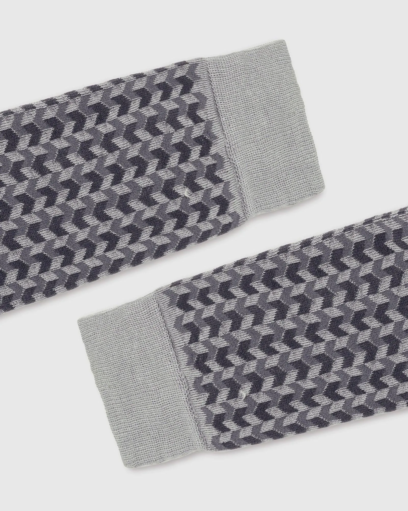 Cotton Grey Textured Socks - Snap