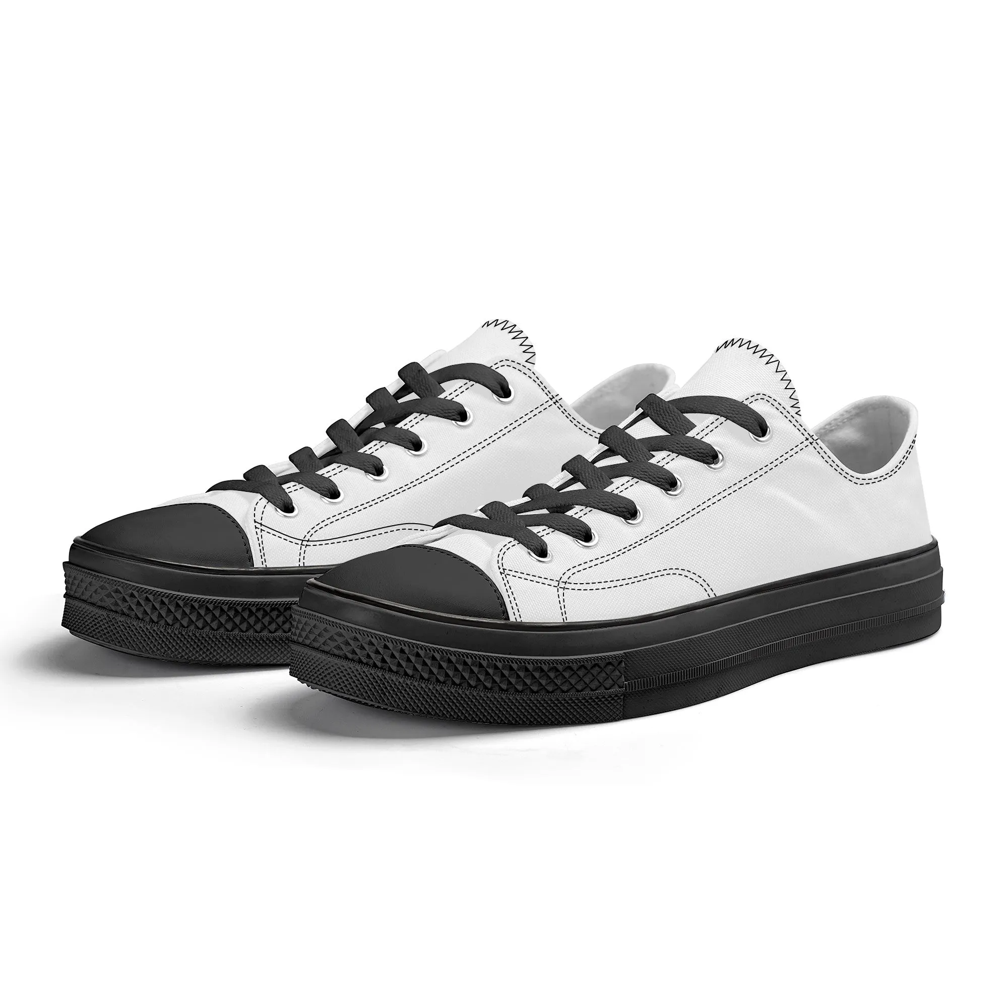 Custom Low Top Canvas Shoes -Black Classic