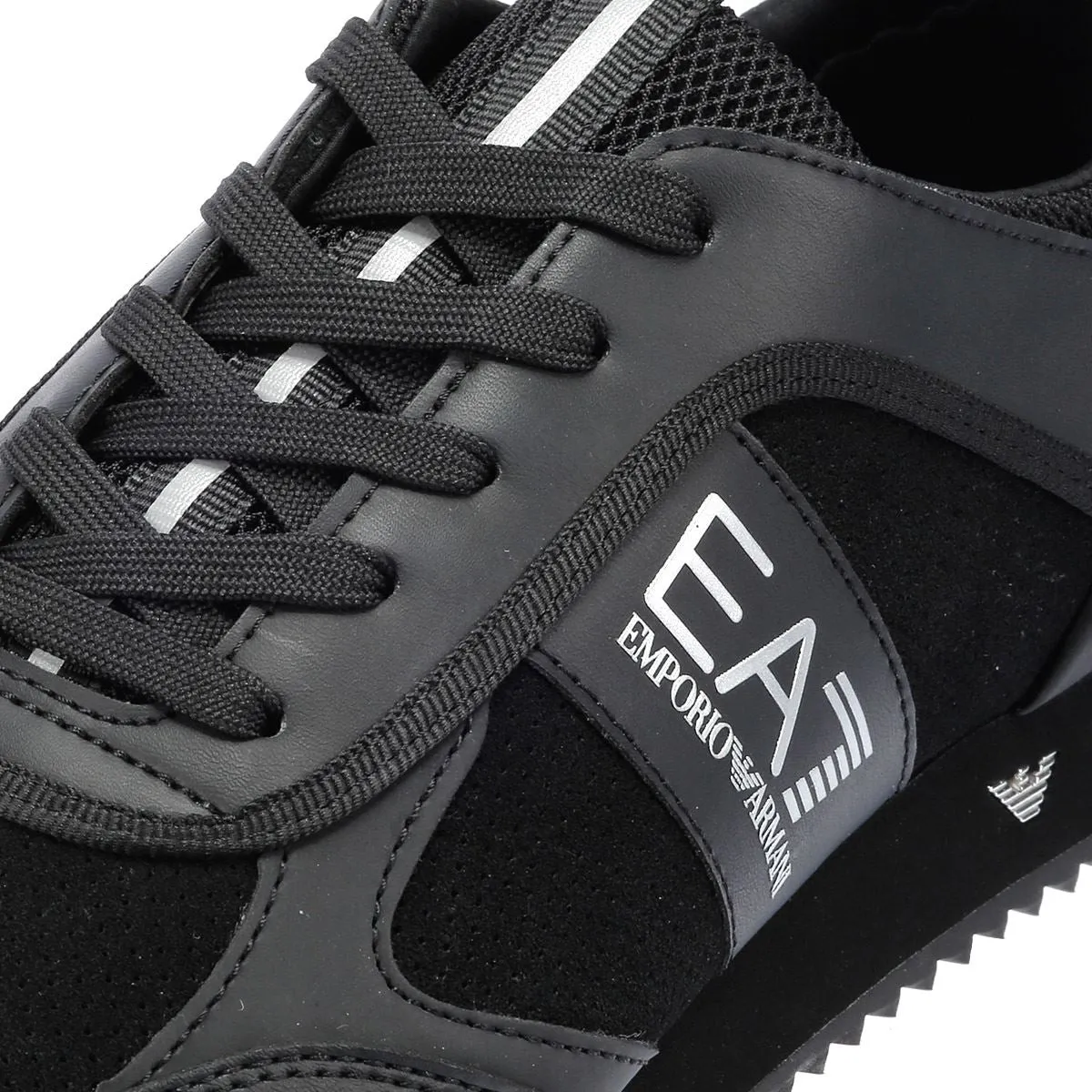 EA7 B&W Suede Men's Triple Black Trainers