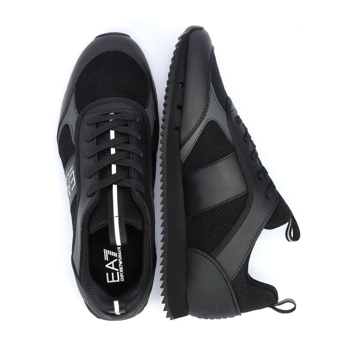 EA7 B&W Suede Men's Triple Black Trainers