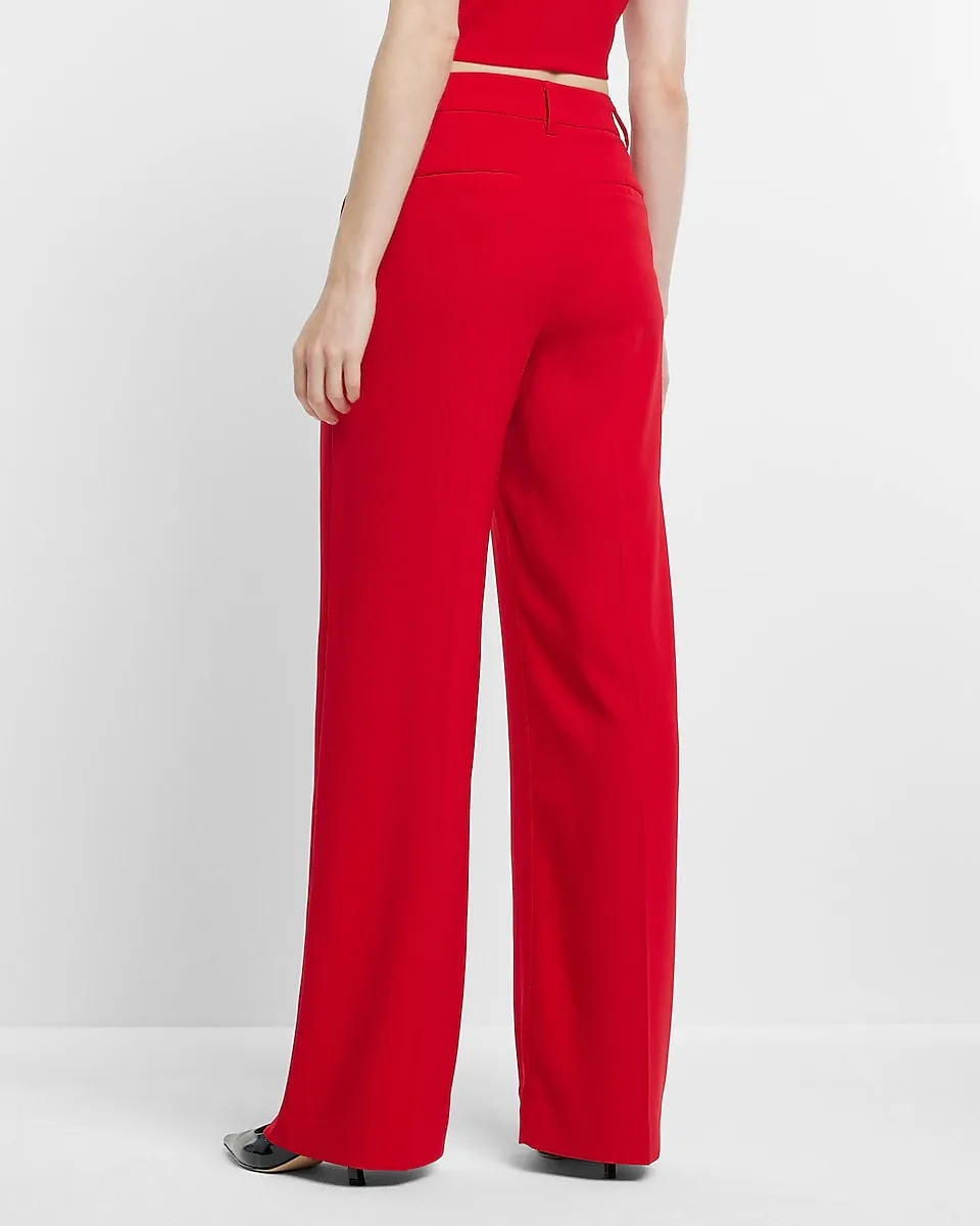 Editor Mid Rise Relaxed Trouser Pant in Lipstick Red