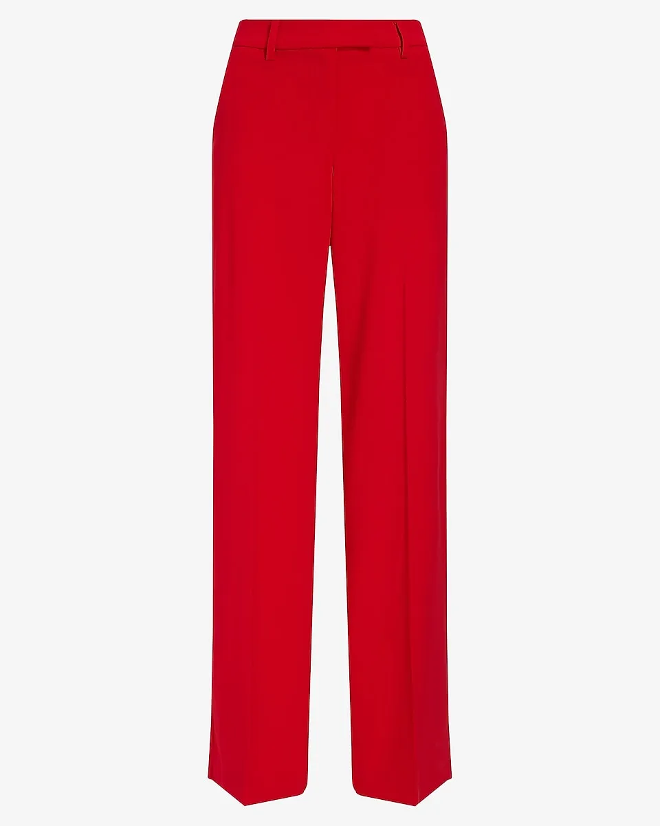 Editor Mid Rise Relaxed Trouser Pant in Lipstick Red