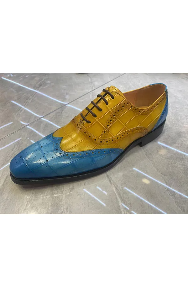 Elegant Carved British Leather Oxfords