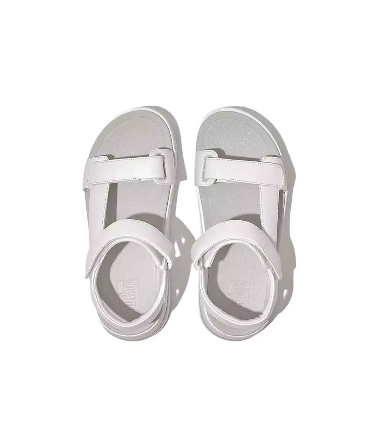 FitFlop Surfer Adjustable Leather Back-Strap Sandals White