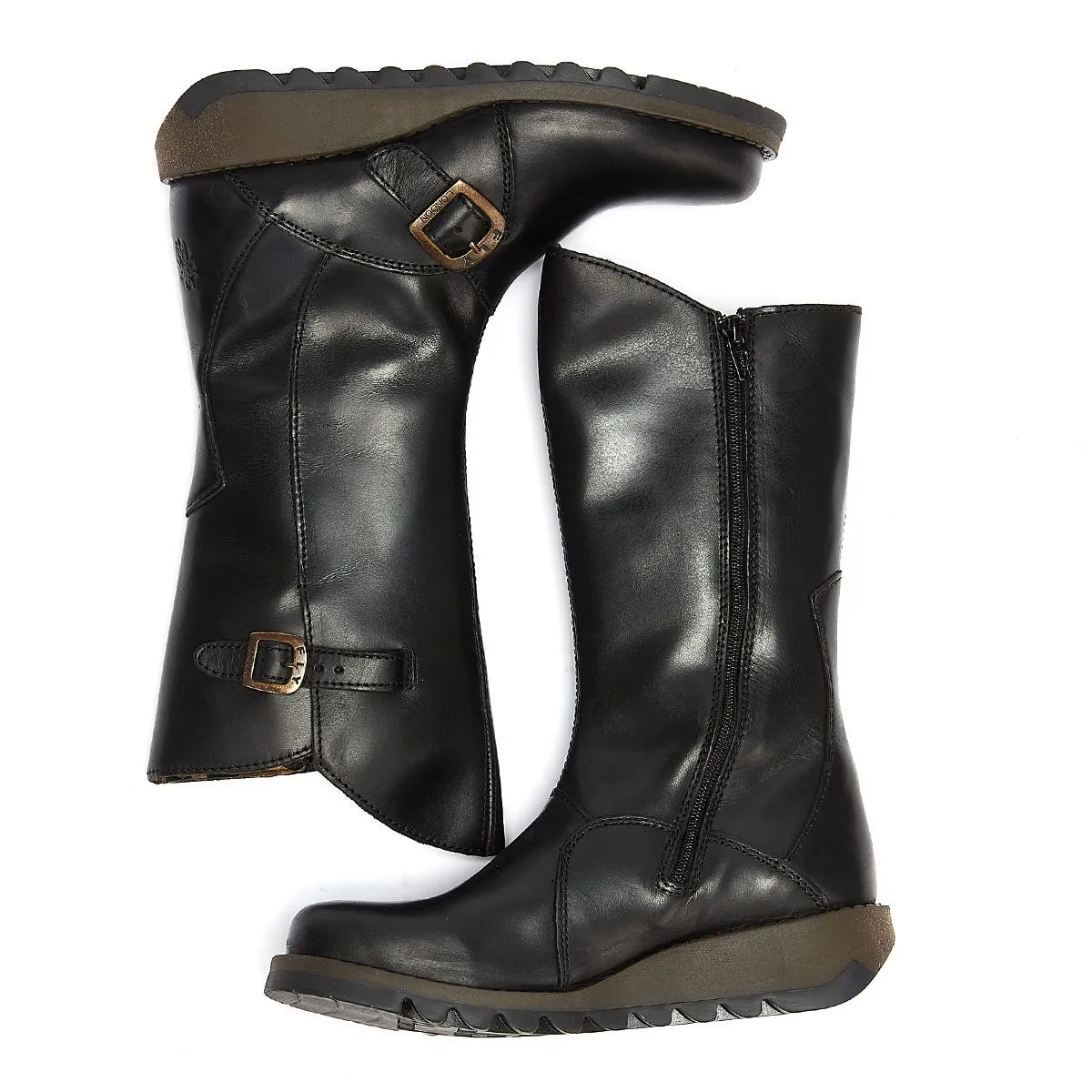 Fly London Womens Black Mes 2 Leather Boots