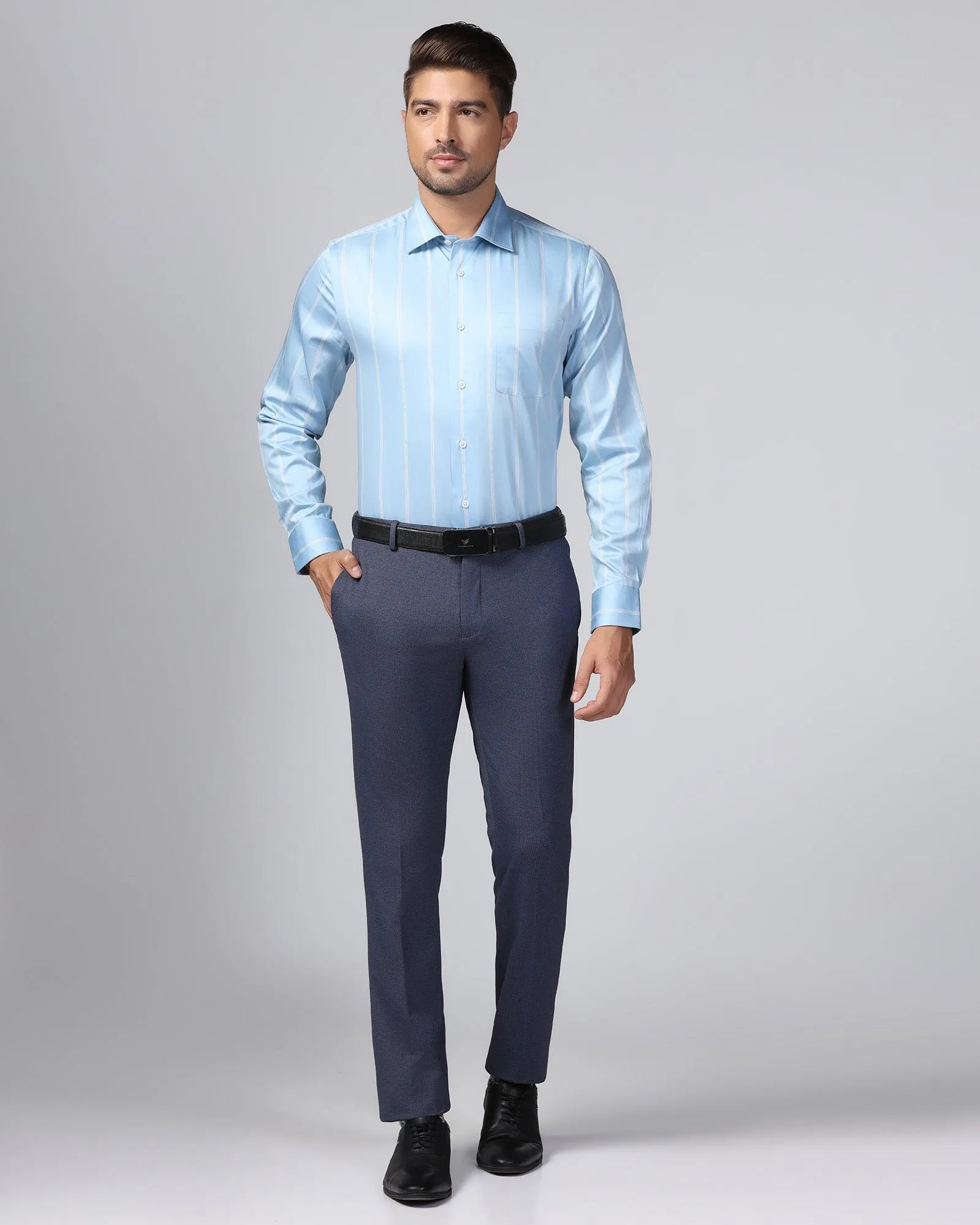 Formal Blue Stripe Shirt - Comet