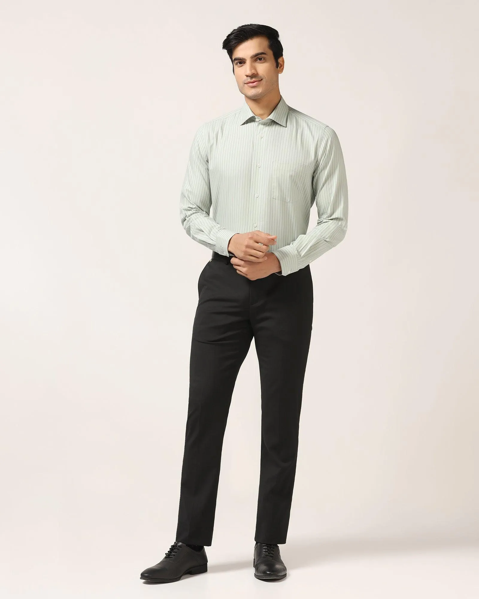 Formal Green Striped Shirt - Lit