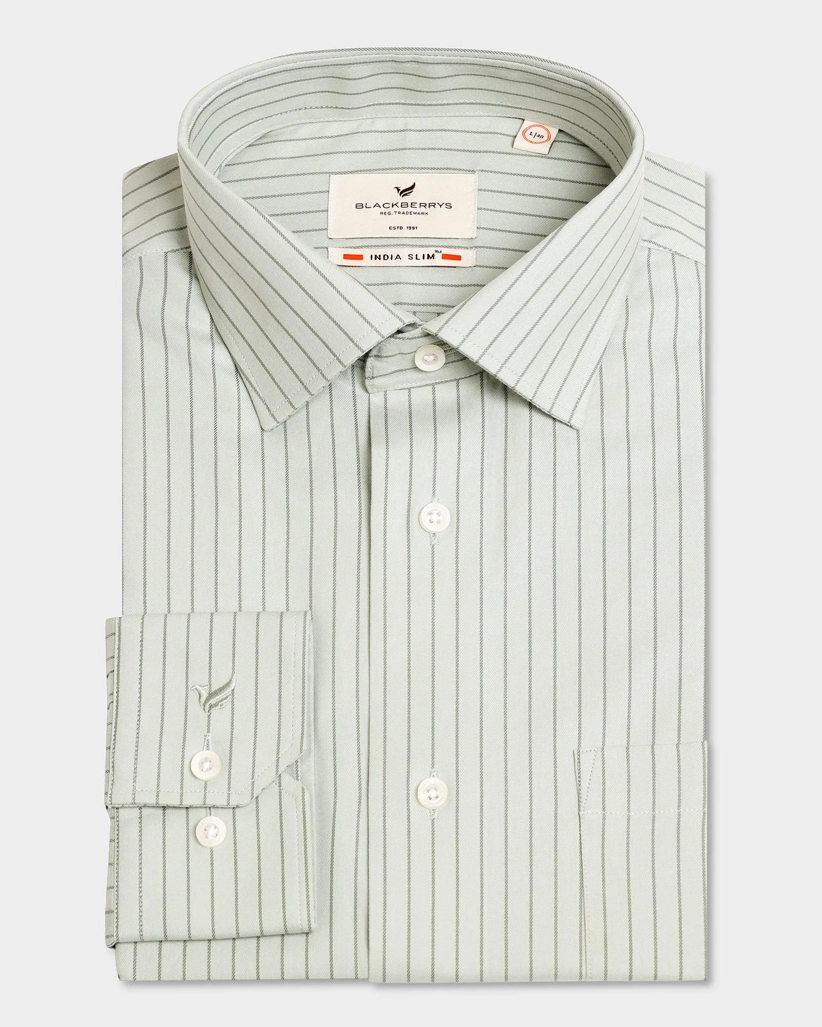 Formal Green Striped Shirt - Lit