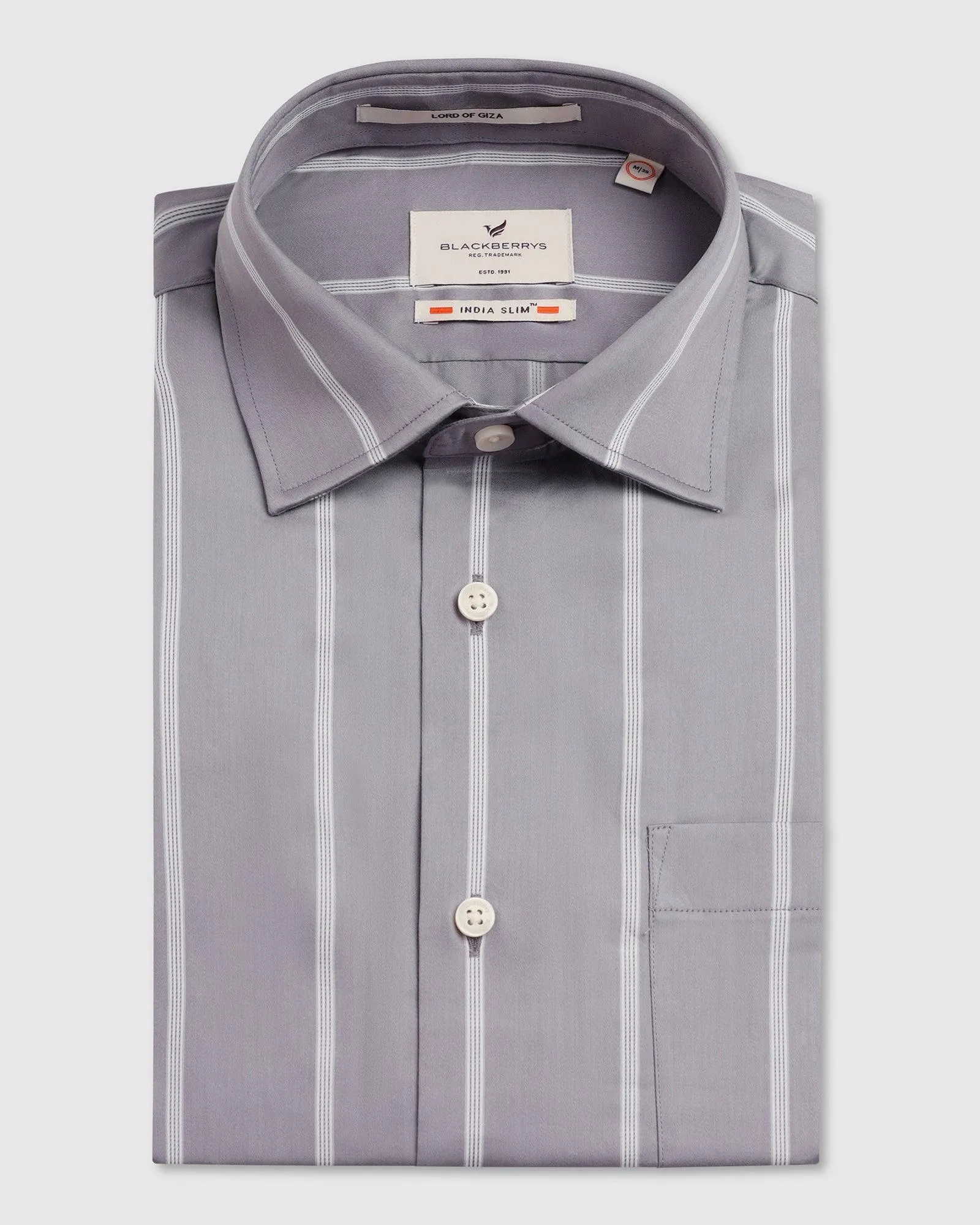 Formal Grey Stripe Shirt - Comet