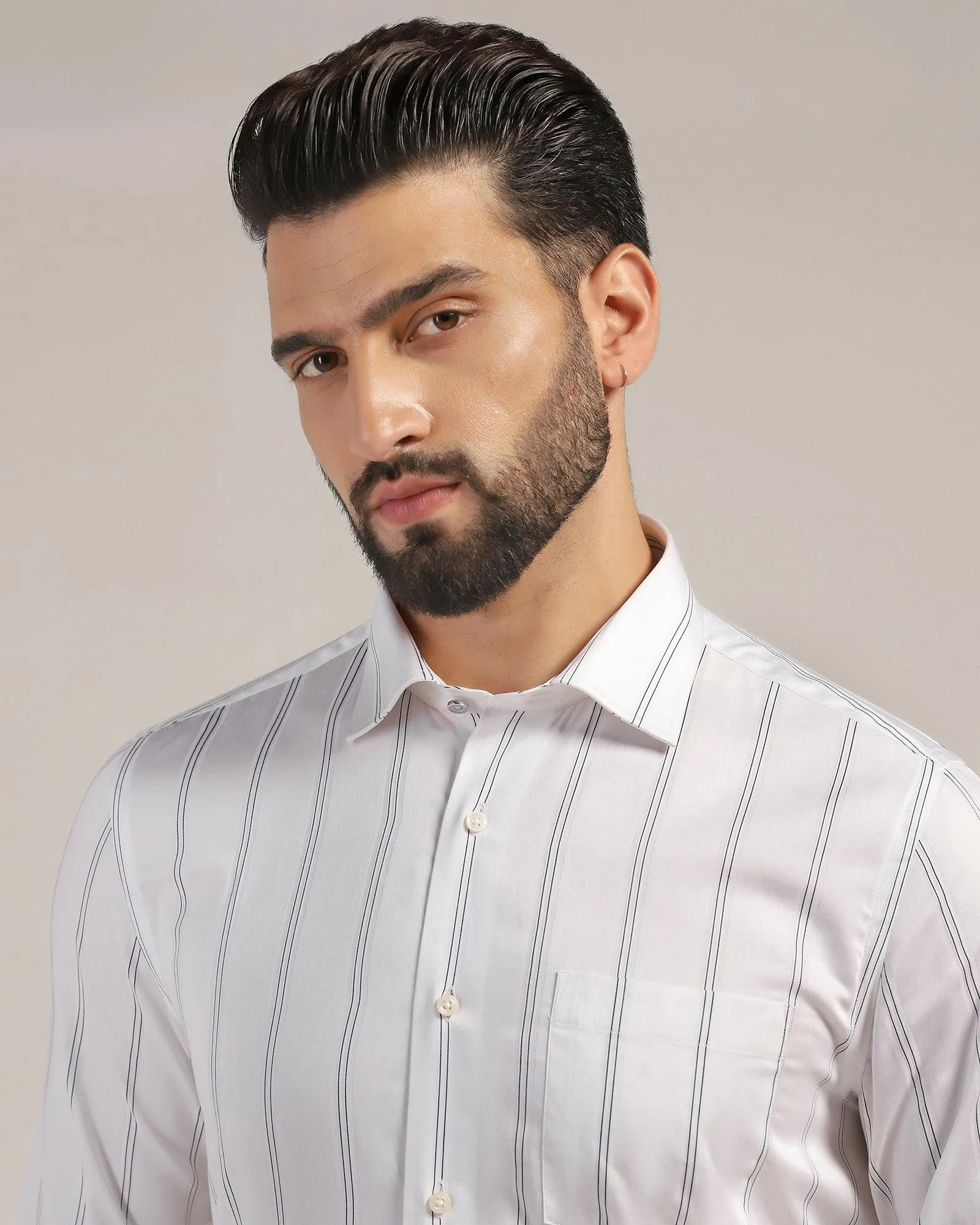 Formal White Stripe Shirt - Kolt