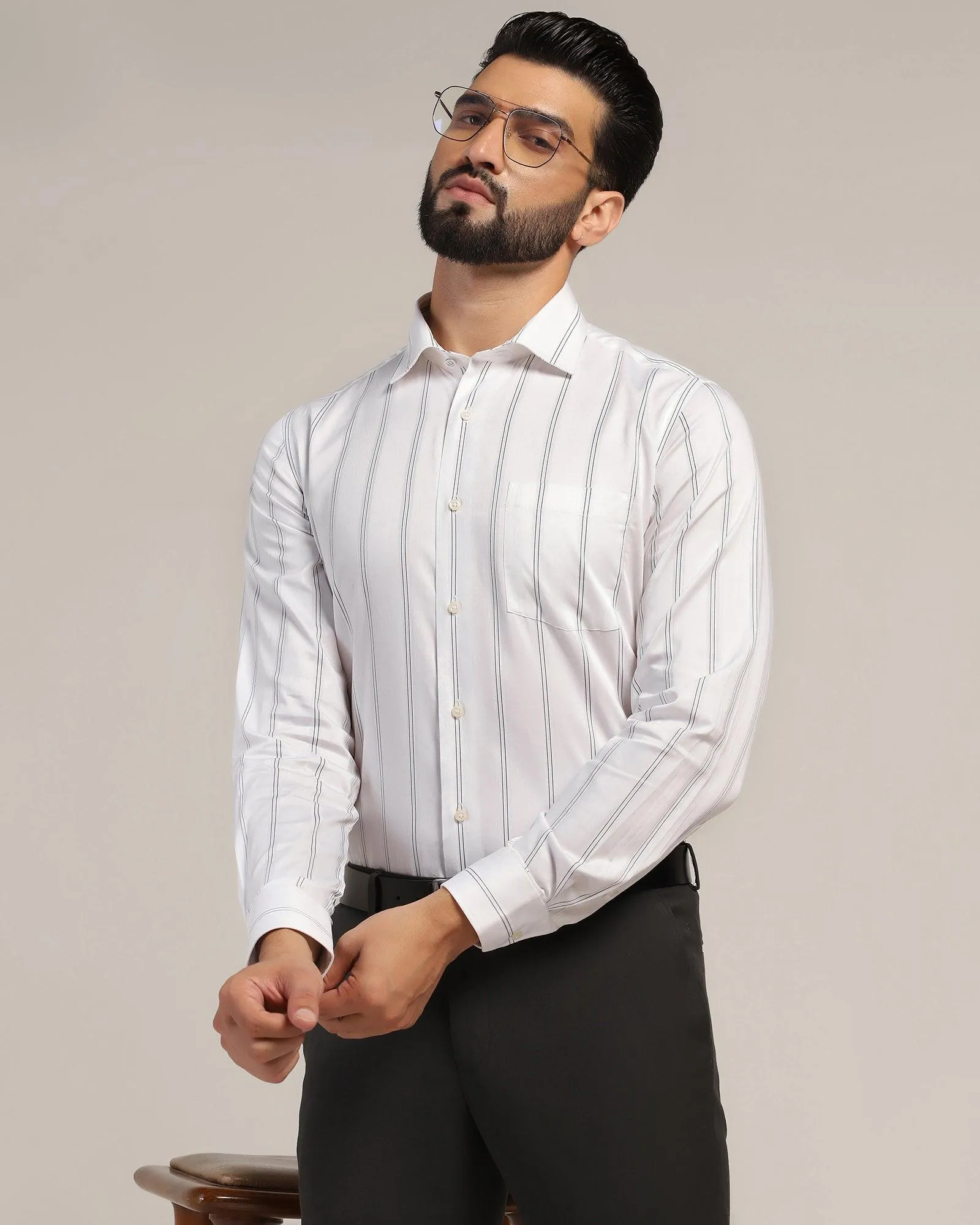 Formal White Stripe Shirt - Kolt