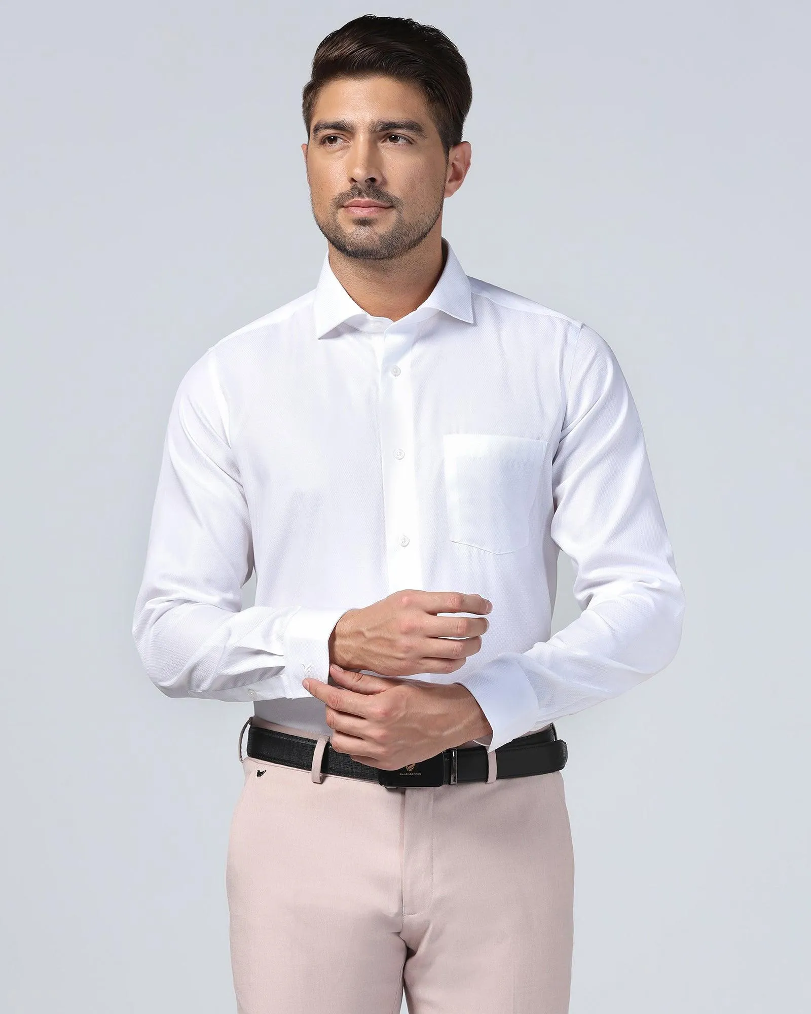 Formal White Textured Shirt - Pine