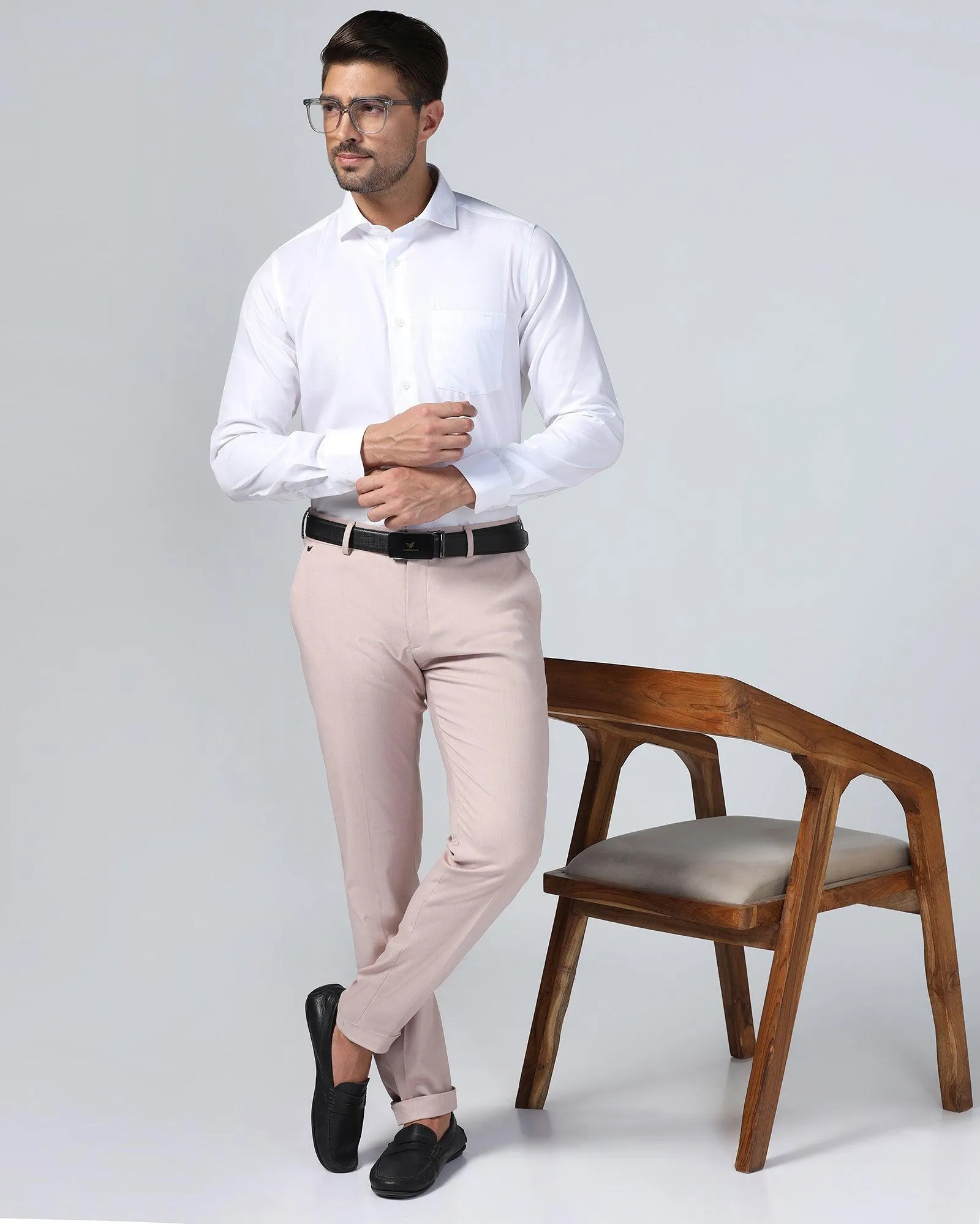 Formal White Textured Shirt - Pine