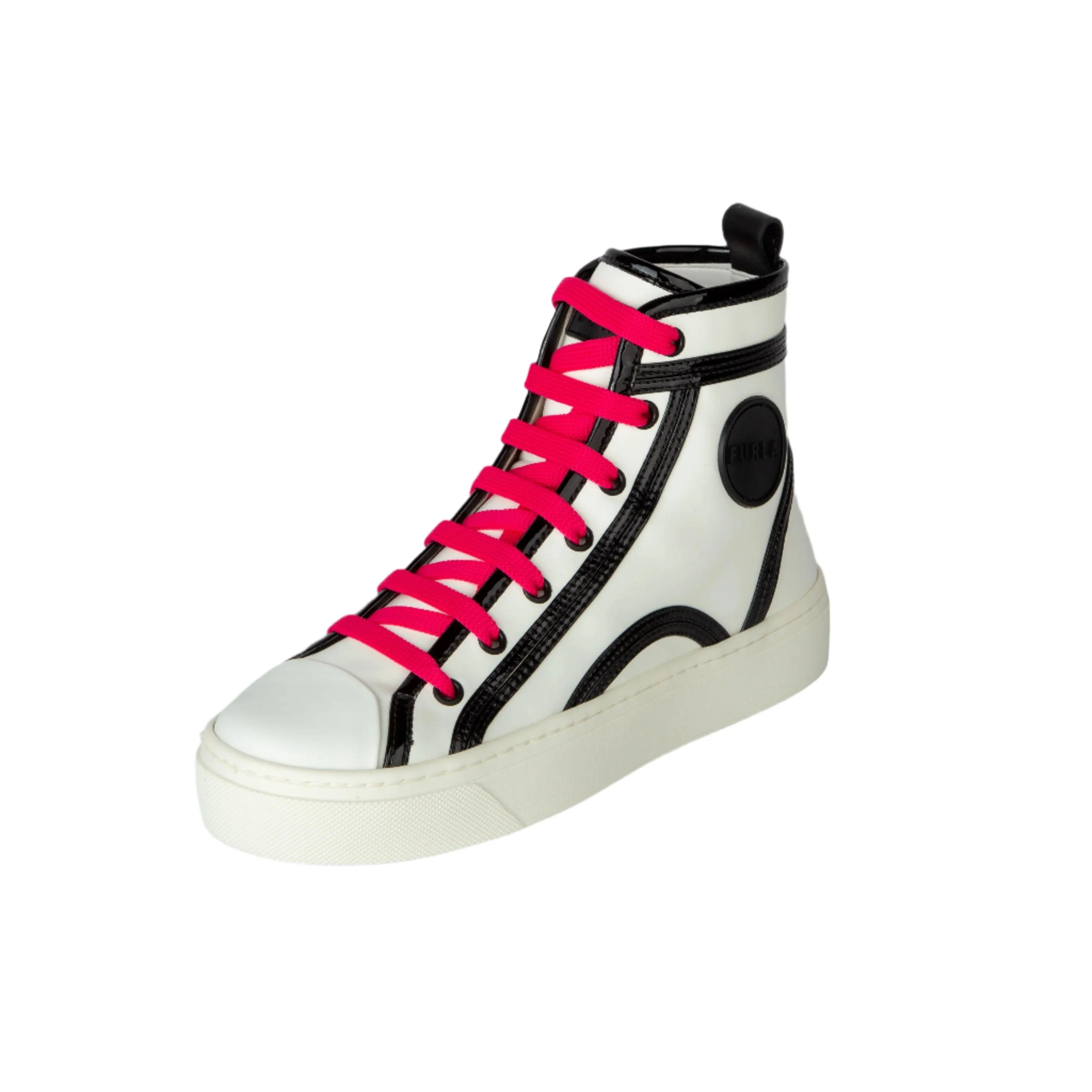 Furla Women's Binding High Top Sneaker T.20 - Talco, Nero and Fuxia