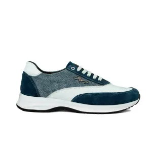 Jeans and Textile Runner Sneakers