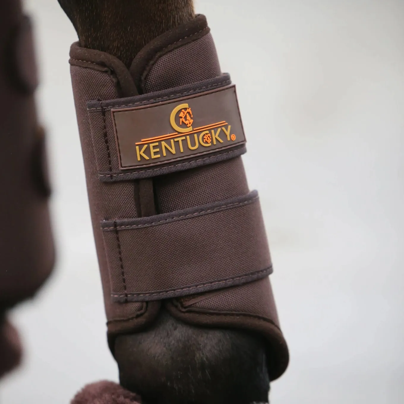 Kentucky Horsewear 3D Spacer Brushing Boots Front - Brown