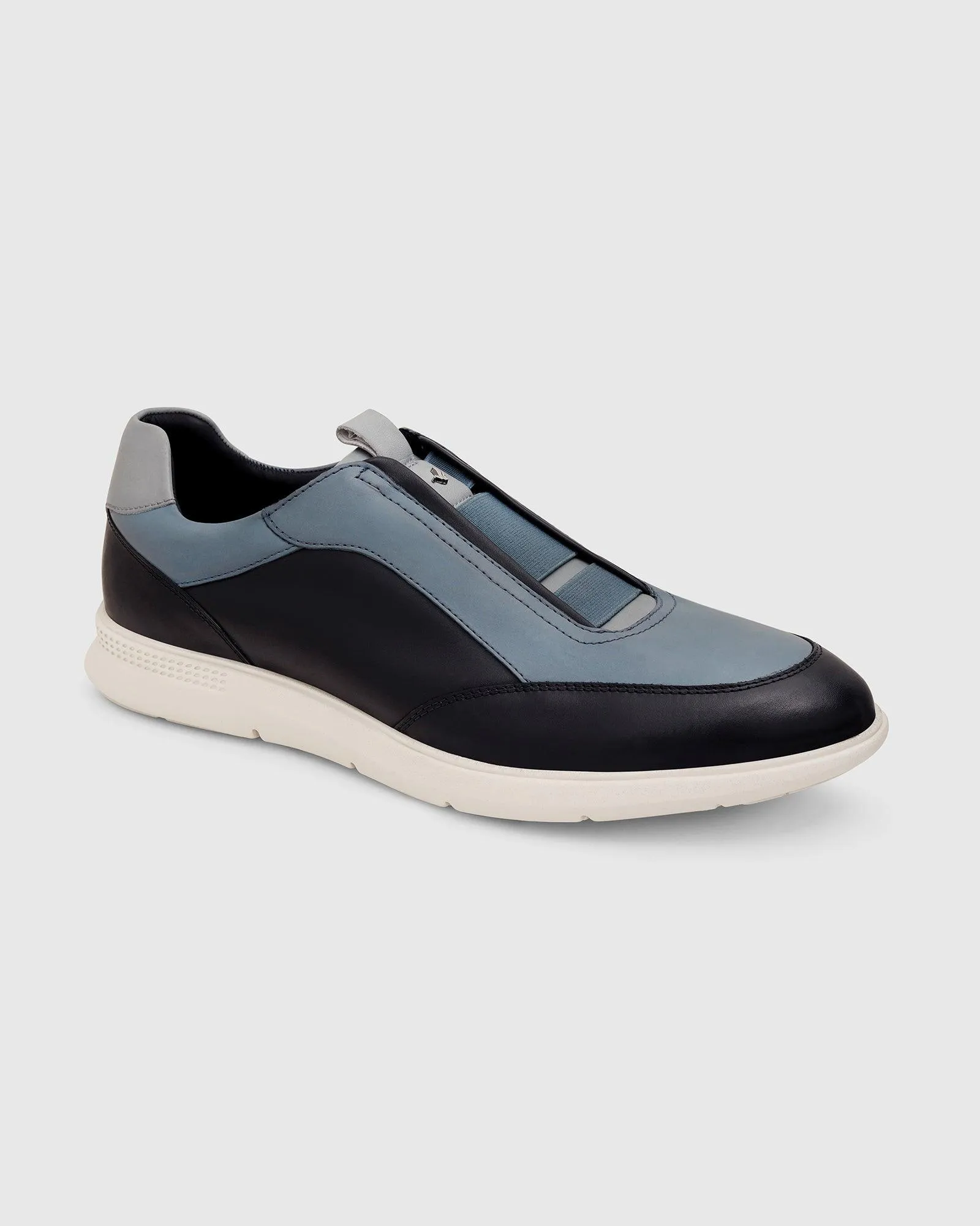 Leather Dark Navy Solid Sneakers - Tummi