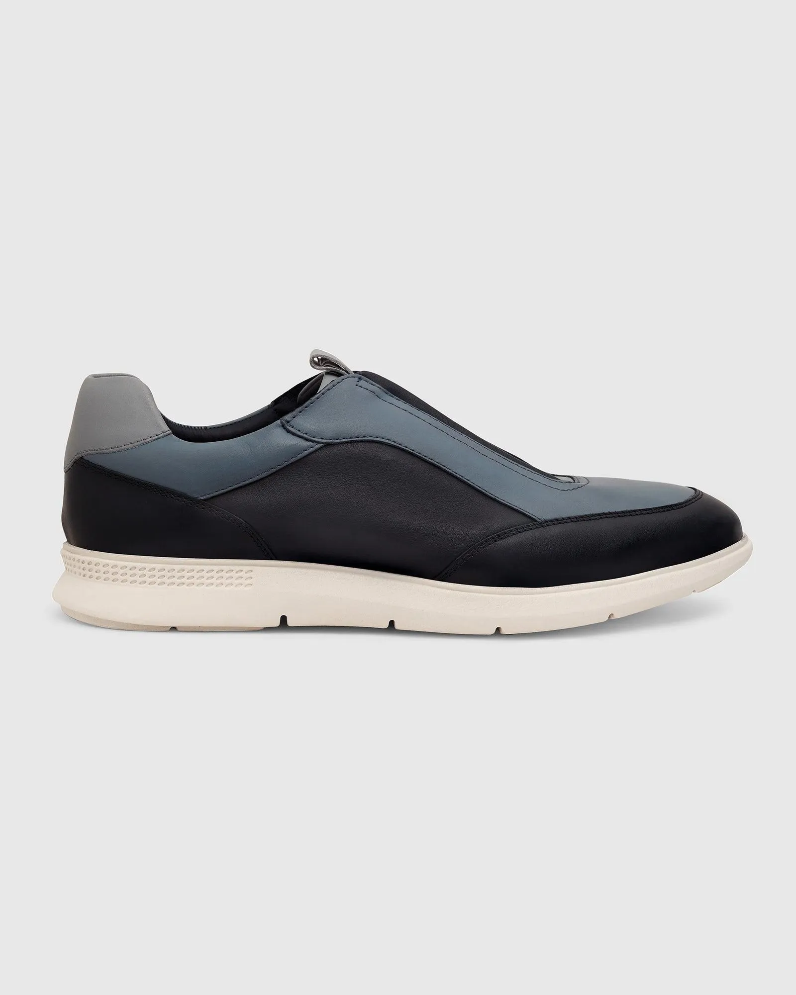 Leather Dark Navy Solid Sneakers - Tummi