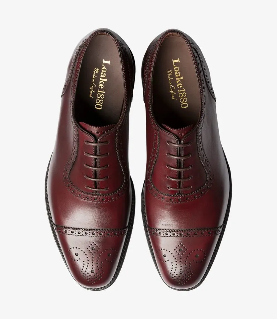 Loake Strand Burgundy Premium Semi-Brogue*