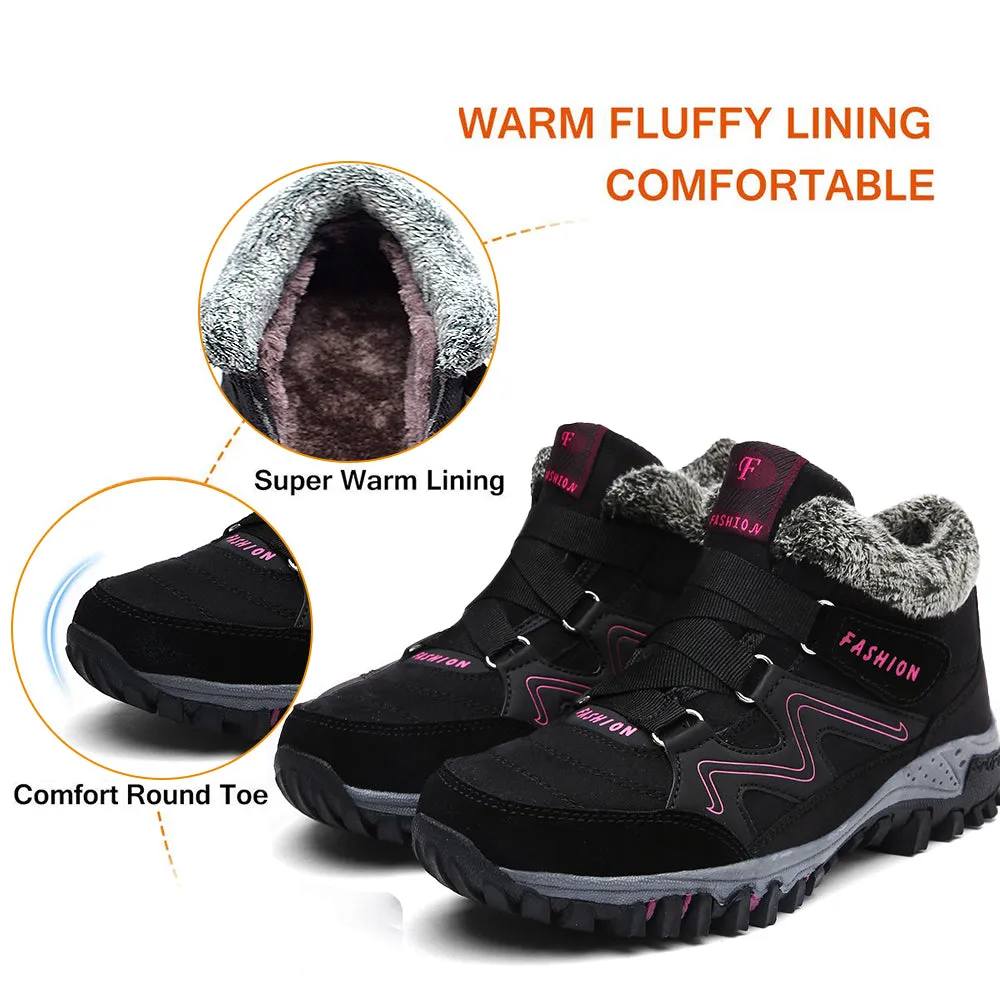 Man's winter thermal velvet velcro buckle trendy joker hiking sneakers 2023