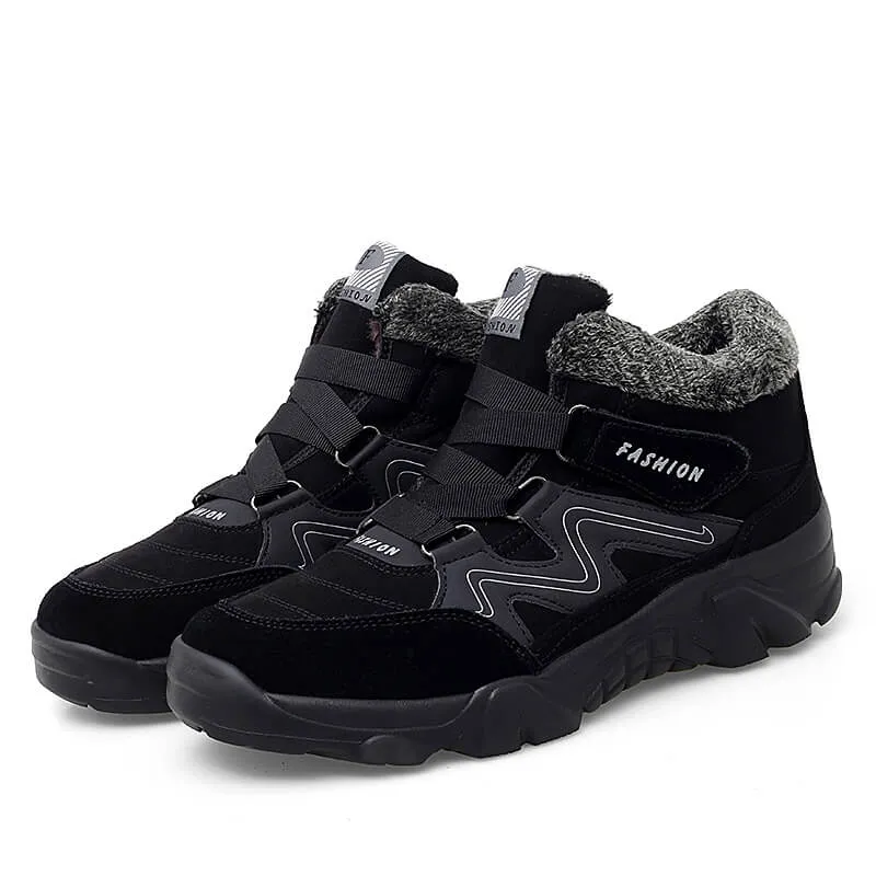 Man's winter thermal velvet velcro buckle trendy joker hiking sneakers 2023