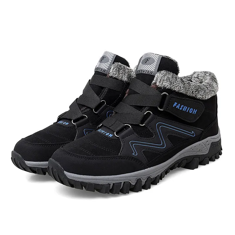 Man's winter thermal velvet velcro buckle trendy joker hiking sneakers 2023