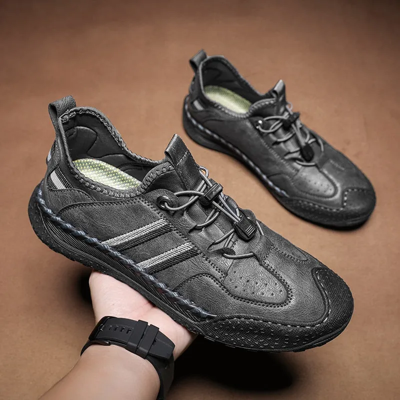 Men's Casual Shoes Fashion Comfortable Men's Shoes High Quality Leather Men Driving Shoes Handmade Flat Shoes Size 46