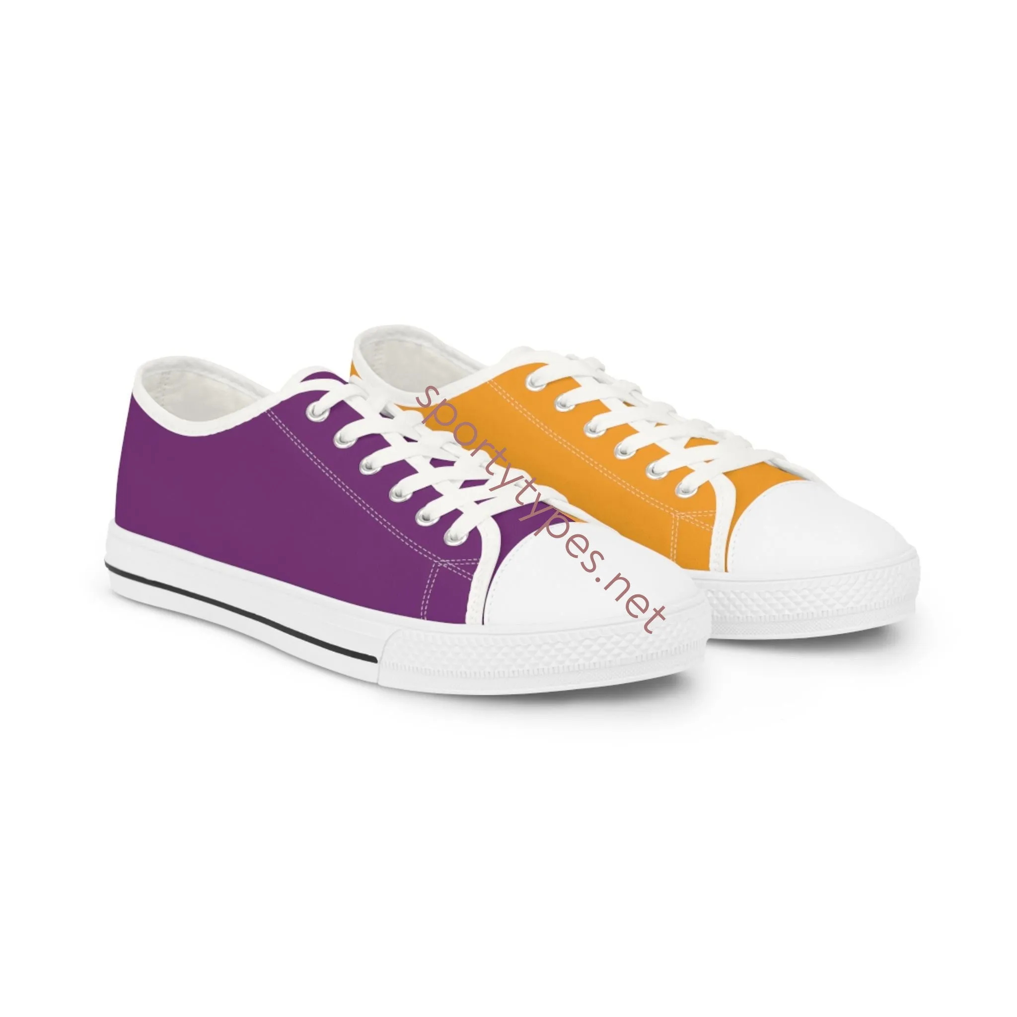 Men's Orange & Purple Mismatched Low Top Sneakers