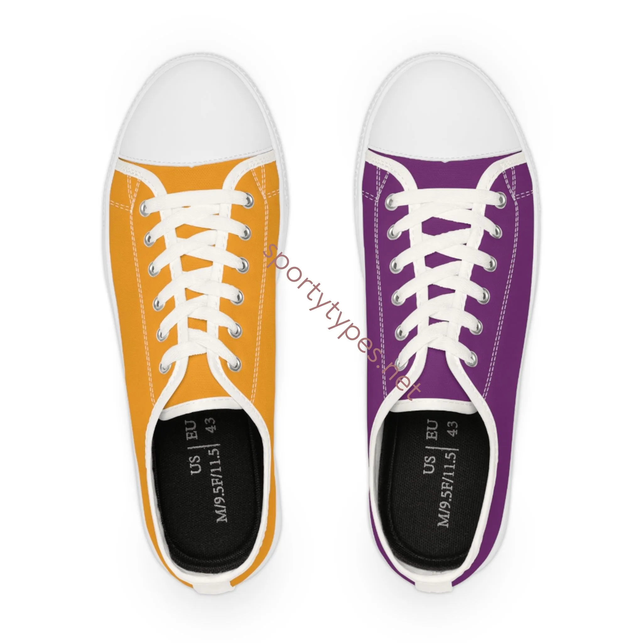 Men's Orange & Purple Mismatched Low Top Sneakers