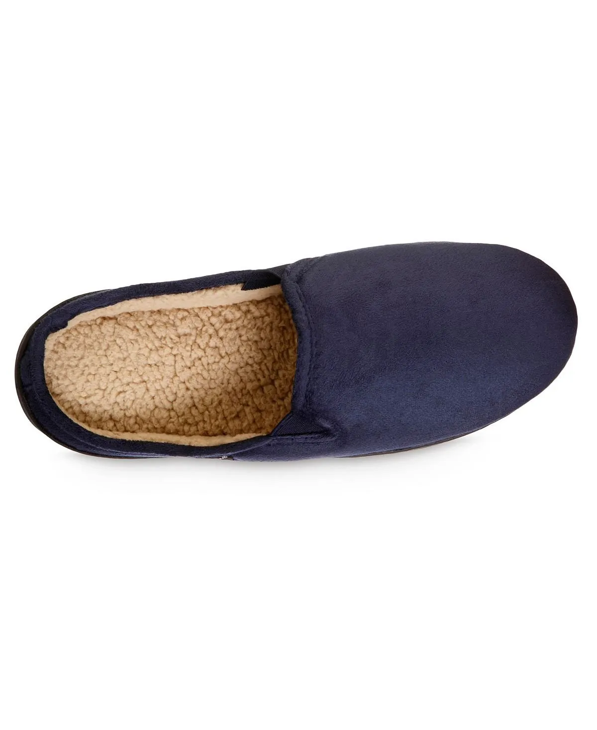 Men's Vincent Hoodback Comfort Slippers in Advanced Memory Foam Isotoner Microsuede, Navy Blue