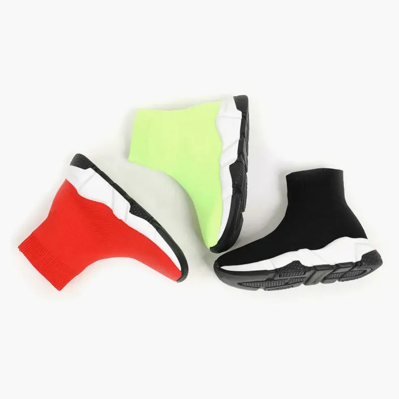 MOF Kids Fashion Sock Sneakers High Top Mesh Slip-On Trainers