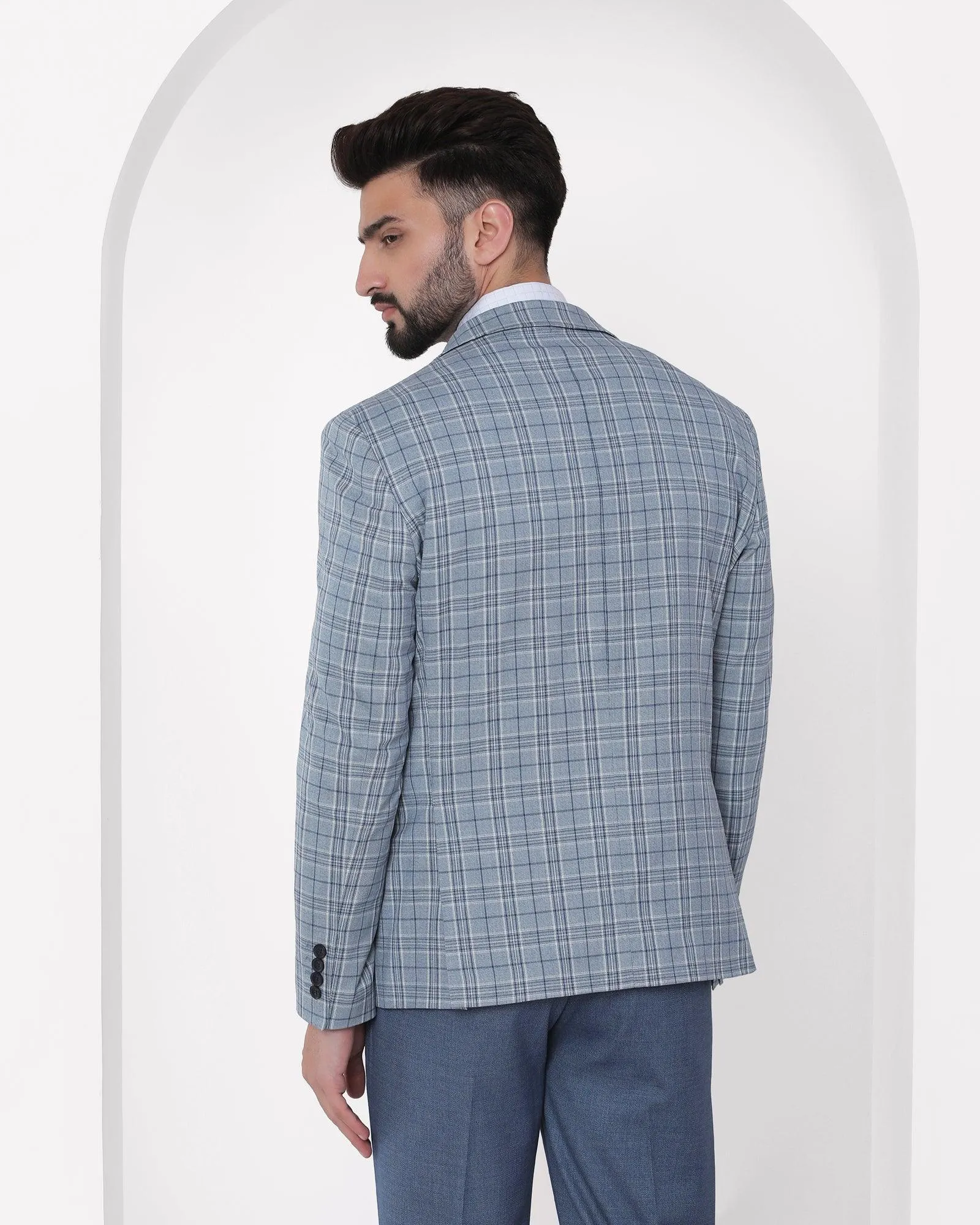 Multitude 6X Teal Check Formal Suit - Grace