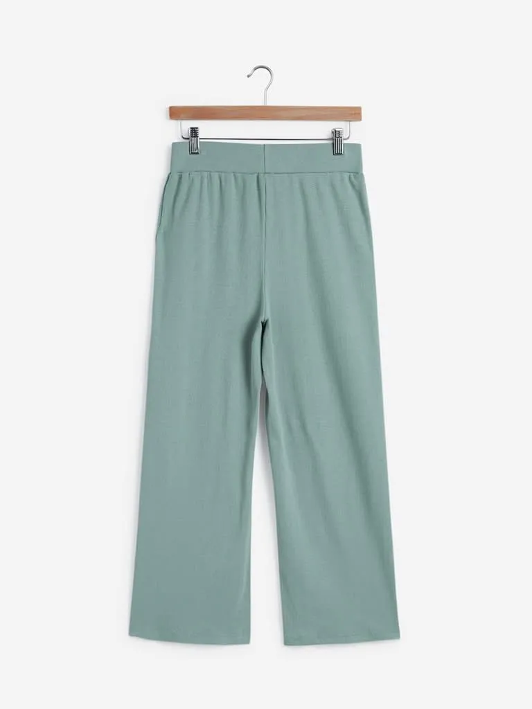 Nuon Sage Green Ribbed Granger Pants