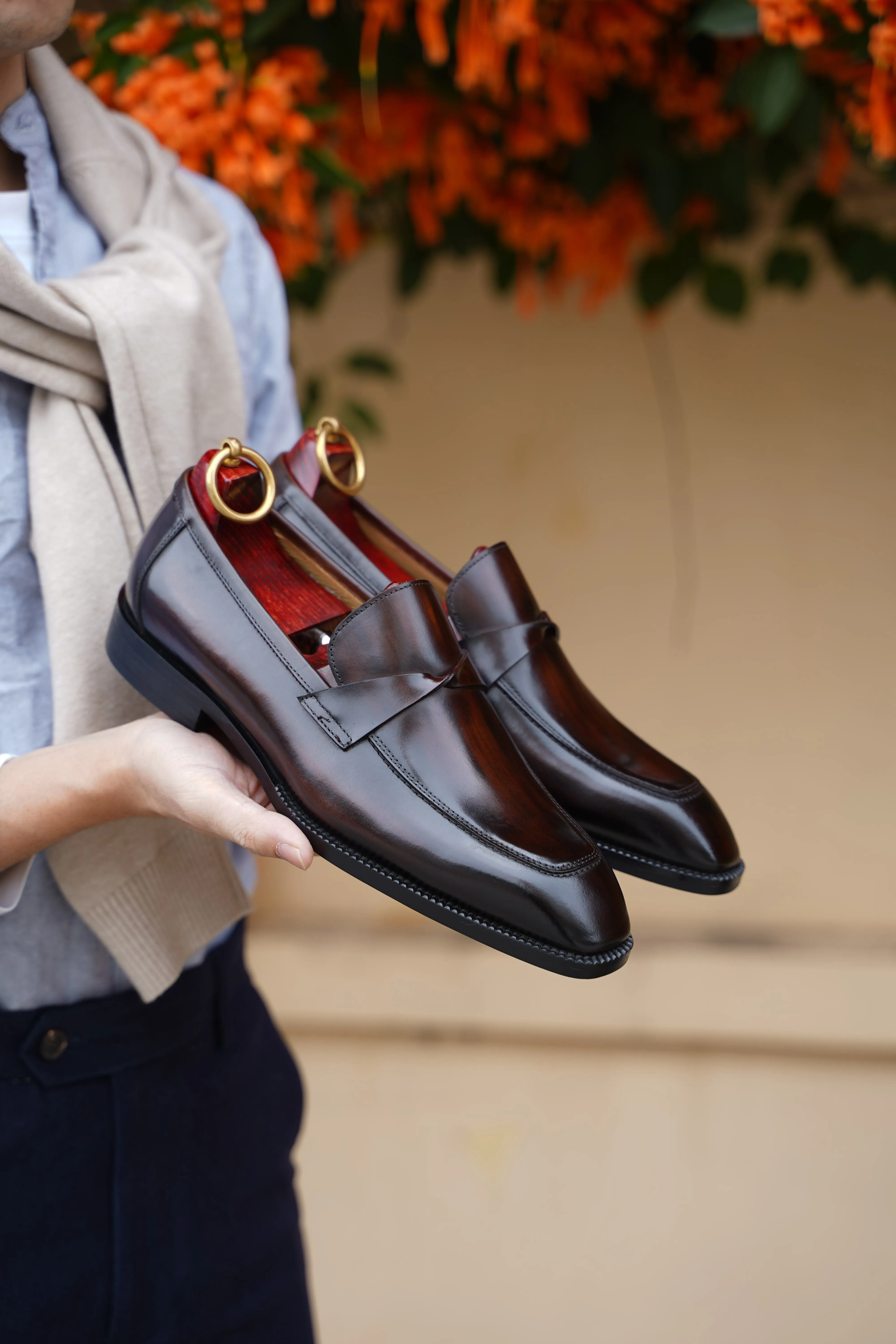 Polished Brown Penny Loafers