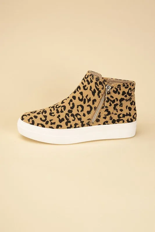 ROUTE High Top Leopard Sneakers